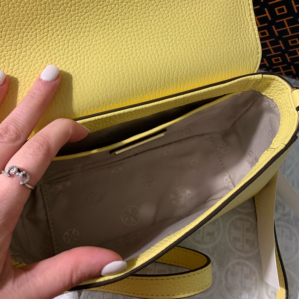 Tory Burch Thea Mini Crossbody Bag in Chardonnay Yellow - Picture 3 of 4